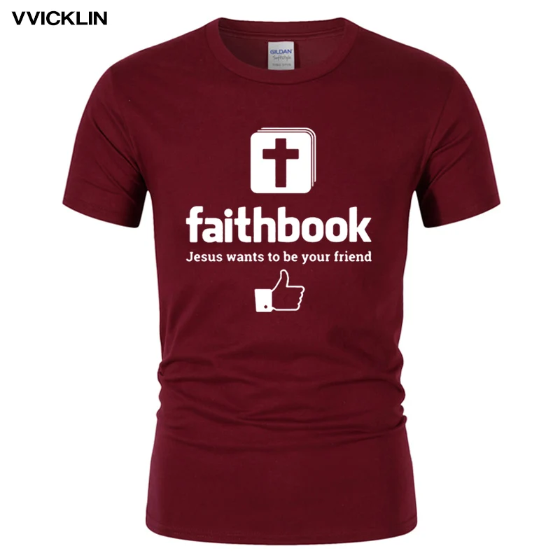Короткий рукав Футболка Jesus Иисус хочет быть вашим другом Faithbook подарок футболки