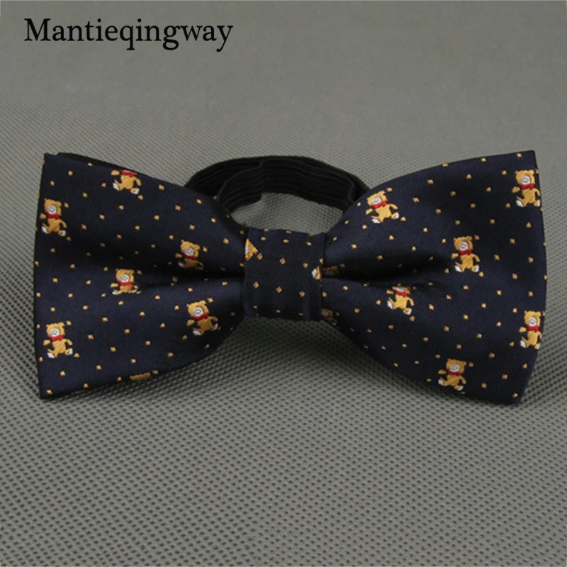 Mantieqingway полиэстер детей с бантом в полоску и горошек дети лук Галстуки печатных