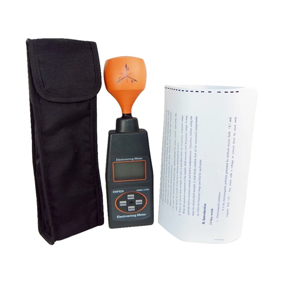 Emf829 профессиональная цифровая electrosmog метр Портативный agnetic высокая частота поле интенсивность метр индикатором ЭДС тестер PAC