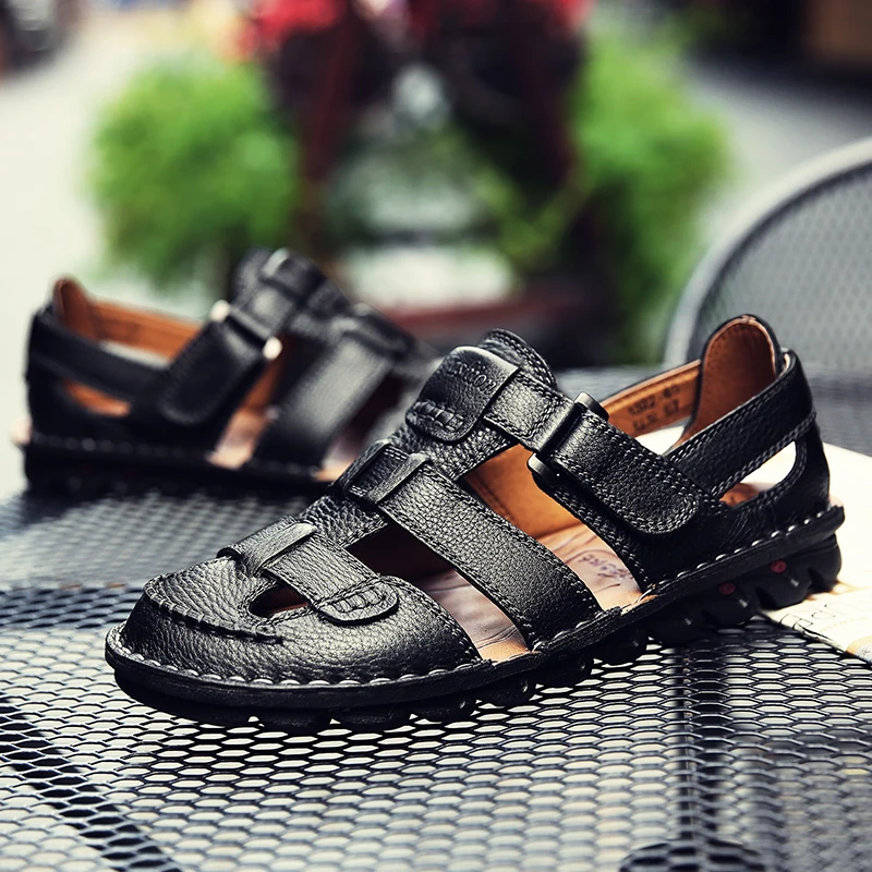 Мужские летние сандалии из натуральной кожи и бука большие размеры 48 2019 | Обувь