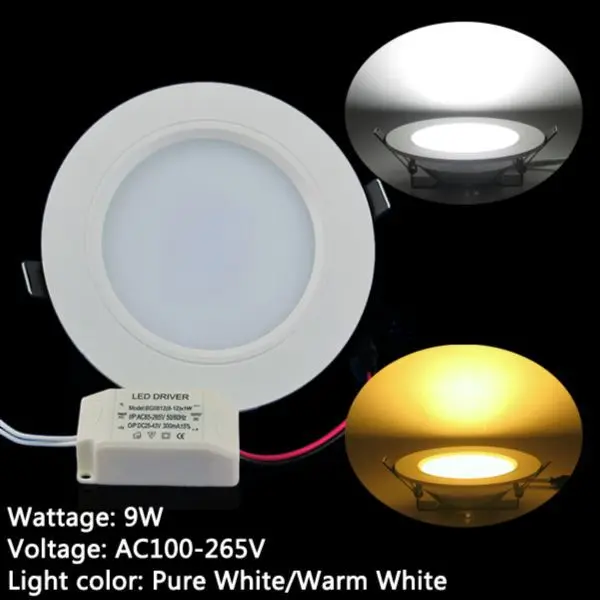 Free Shipping LED Panels Light Ceiling 9W Pure White(Warm White) Energy Saving lamps LEDTD057+58 G | Лампы и освещение