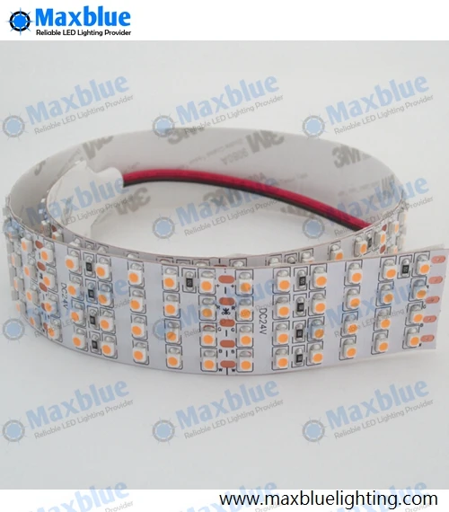 480LEDs/M SMD3528 LED Strip Light 5M 24Vdc 2400LEDs CRI 80+Ra in Quad 4 Lines Rows Nonwaterproof Strip LED Ribbon Tape Light