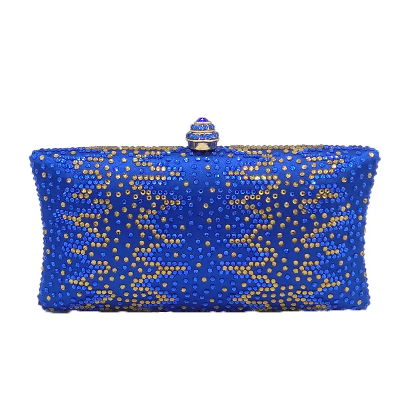 Blue Crystal Bag Бутик De FGG желтый алмаз женские клатчи Свадебные Minaudiere сумки Хрустальная вечерняя сумочка Свадебные вечерние сумочка - Цвет: Blue Crystal Bag