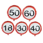 Шары воздушные фольгированные, 18 дюймов, белый, красный, 1830405060, гелиевые шары с цифрами