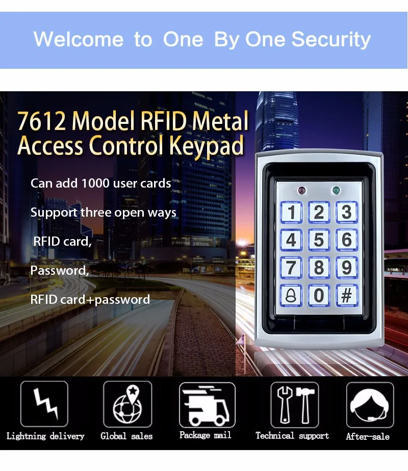 125 кГц Водонепроницаемый RFID Контроль доступа металлическая клавиатура+ 10 брелоков для дверной системы безопасности Электрические цифровые замки