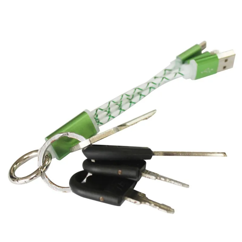 2017 красочный 2 в 1 micro USB 8pin кабель брелок для телефона зарядный Samsung iphone 5 6 6s 7 7plus