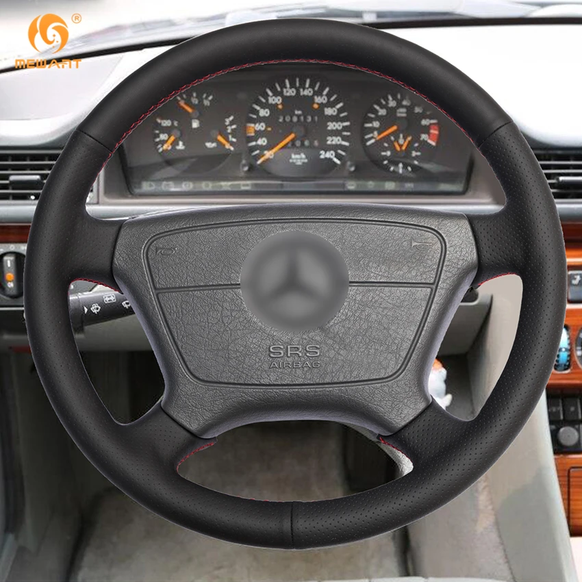 Искусственная кожа черный цвет для Mercedes Benz E Class W210 200 240 280 320 1995 2002 W140 S320 350 420|car steering