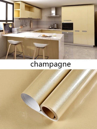 Champagne Waterproof PVC Wall Sticker Vinyl Self Adhesive Wallpaper Kids Room Wardrobe Cabinet Furniture Renovation Door Wall Stickers - Цвет: Champagne