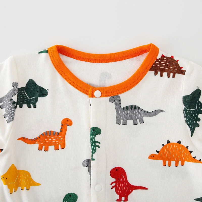Cartoon Dinosaur Design Baby Rompers Newborn Clothing Cotton Short Sleeve Jumpsuits Boys Girls Outerwear Costume |