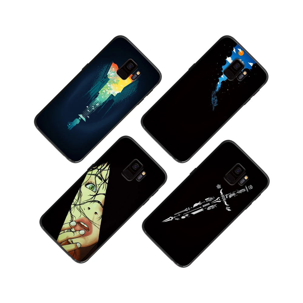 Темный минималистичный мягкий чехол для телефона Samsung Galaxy S6 S7 S8 S9 S10e Plus Note 8 9 чехлы