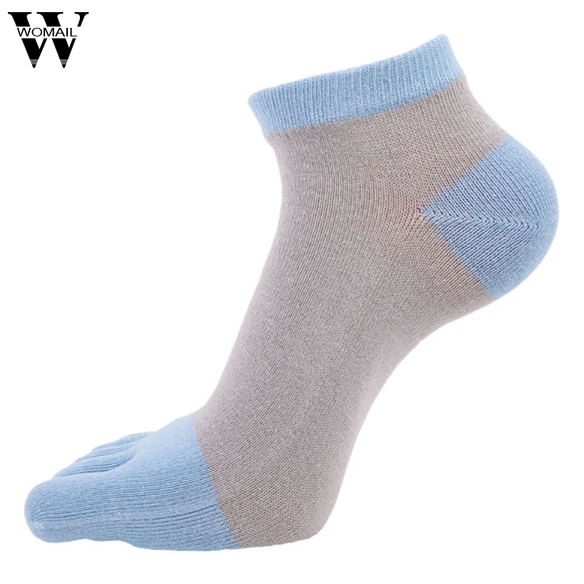 Womail Fashion Для женщин милые носки с пальцами Нескользящие хлопковые носки, теплые носки jan15/30 feb30 - Цвет: Blue