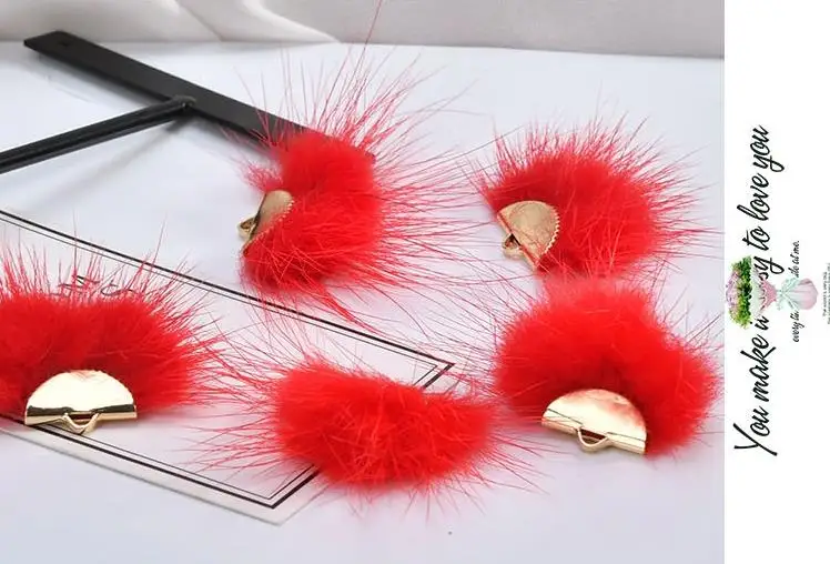Осень/Зима ручной работы серьги DIY материал мешок норки волос кулон серьги сделаны нами
