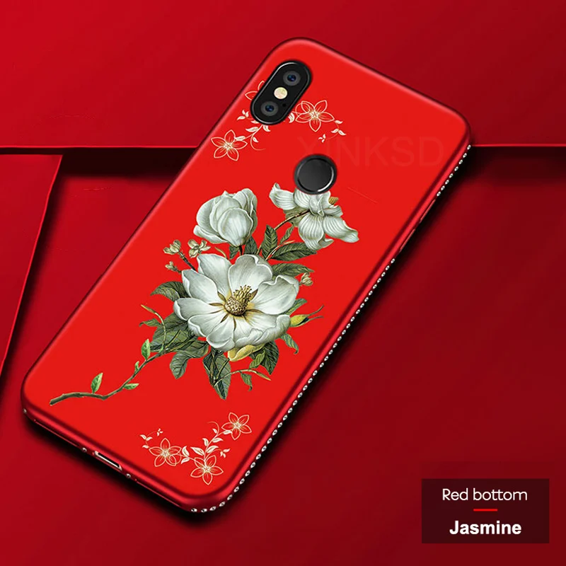 Big white flower 1 Чехол из ТПУ с объемными рельефными цветами для Xiaomi Redmi Note 7 6 5 Pro 5A Prime 6A S2 5 Plus Mi 9 play A2 8 lite PocoPhone F1 6X MAX 2 3 - Цвет: Big white flower 1