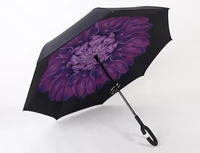 free shipping 40pcs creative inverted umbrellas double layer with c handle inside out reverse windproof umbrella