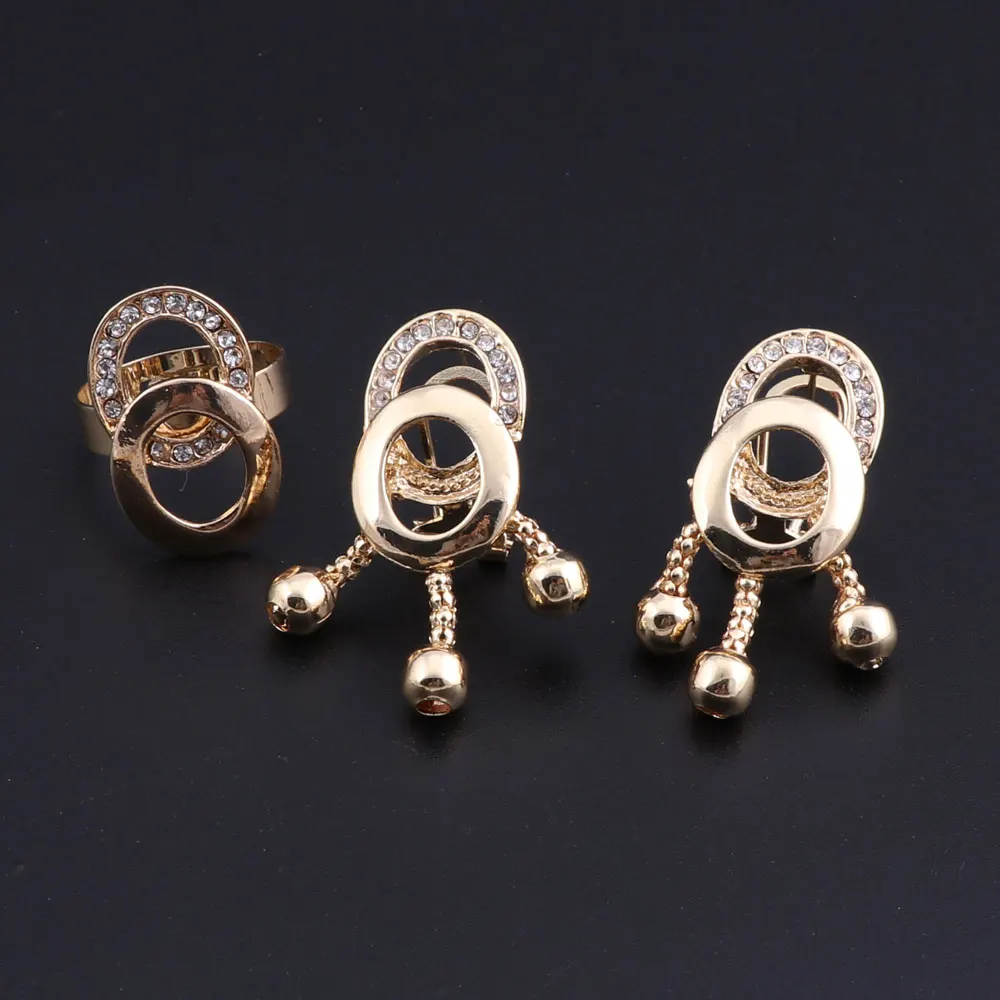 OEOEOS Jewelry Sets Dubai Gold Color Wedding For Women Brides Jewelery Costume Crystal Necklace Earrings | Украшения и аксессуары