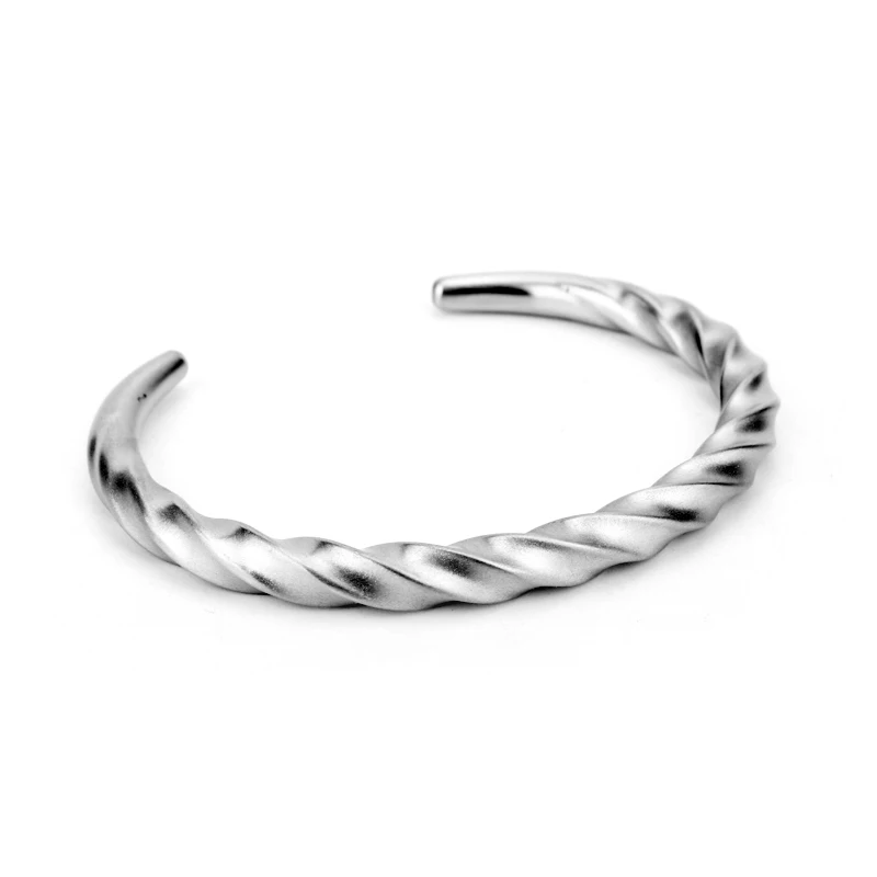 Простой женский браслет античный Серебряный Браслет-манжета модные ювелирные