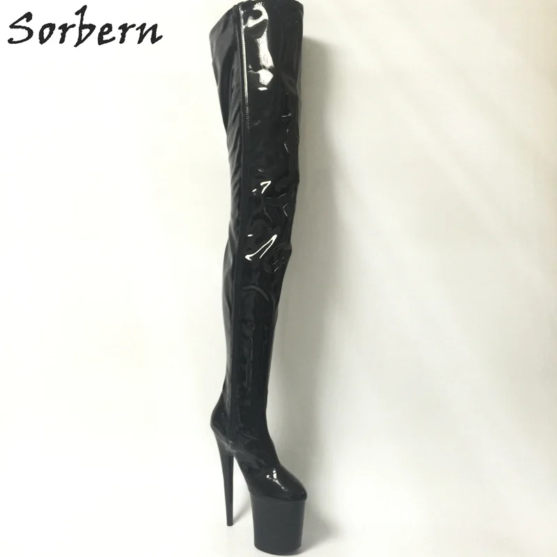 Женские сапоги до колена Sorbern дизайнерские высокие на платформе в стиле панк|designer