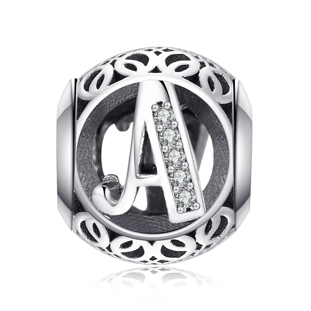 JewelryPalace Винтаж Письмо A-R кубического циркония Aucthentic 925 пробы Серебряный браслет DIY ювелирных подарки для нее
