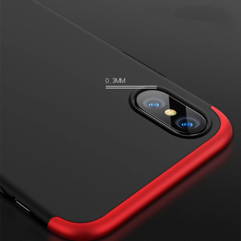 360 Full Protective Phone Case For iPhone XR XS MAX Back Covers 3 In 1 Matte Hard PC Apple X Coques Capa |