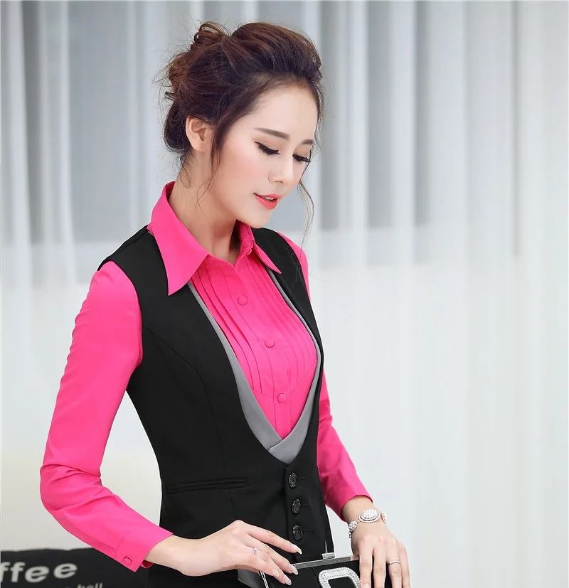 Новое официальное в стиле формы Тонкий Модный деловой женский жилет женские топы