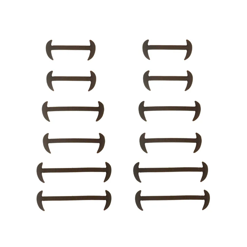 Brown shoelaces 12 шт./компл. шнурки без завязок; Размеры 3 см/4 см/4,5 см Новинка эластичные силиконовые шнурки подходит для всех ремень унисекс Бизнес обувь G007 - Цвет: Brown shoelaces