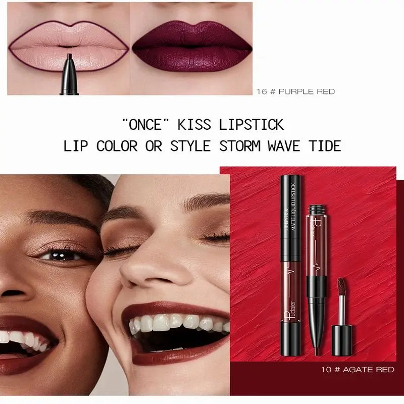 16 colors Liquid lipstick Matte durable waterproof Lip liner Lipstick Outline the delicate lip line Moisturizing makeup Red |