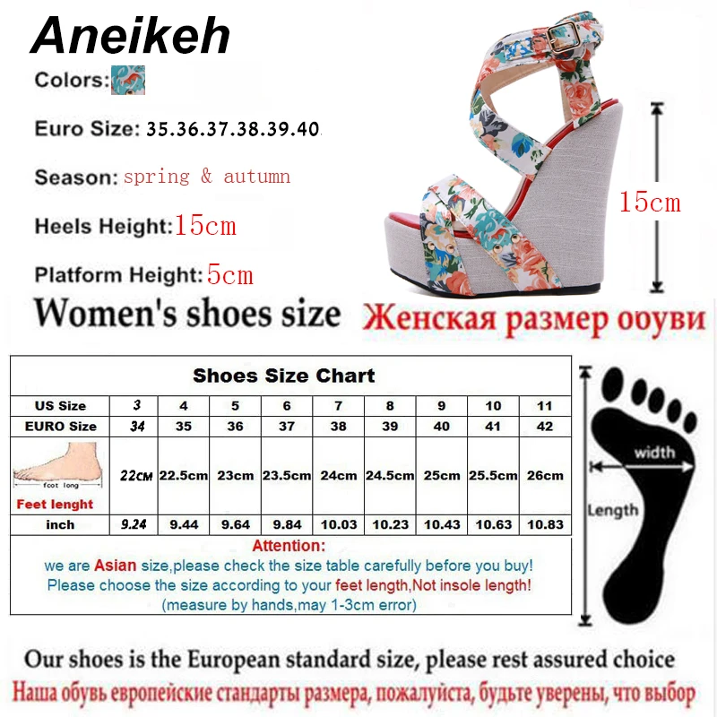 Aneikeh/женские клинообразные летние сандалии 2021 новая на платформе Сандалии