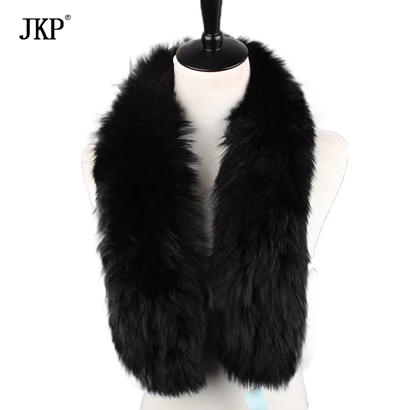 Женский зимний шарф из натурального меха серебряной лисы теплый воротник