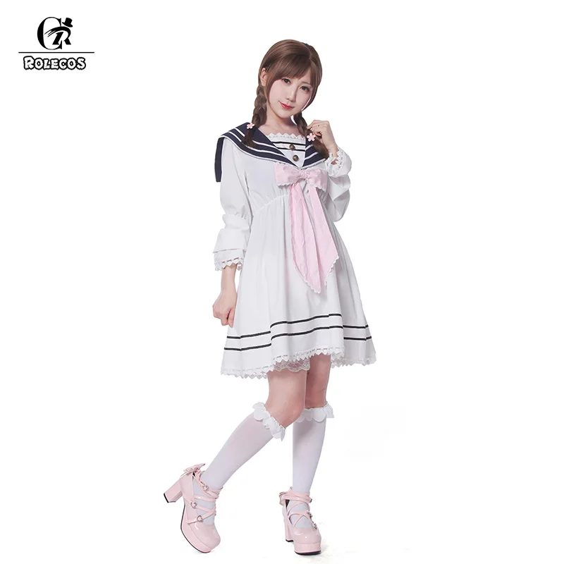 Модная и милая дизайнерская Матросская Униформа ROLECOS с бантом комфортное