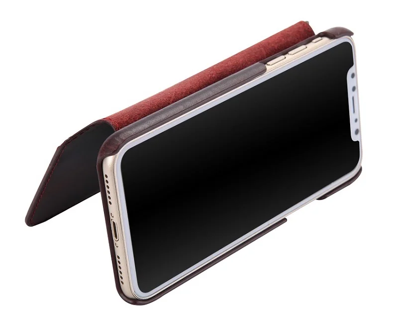 Чехол-книжка Solque из натуральной кожи для iPhone X XS Max XR, Роскошный Ретро винтажный держатель для карт, кошелек, чехол-книжка