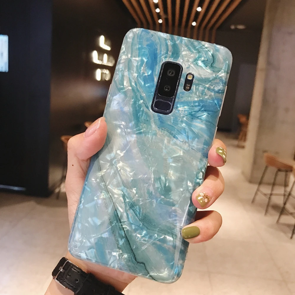 Для samsung S8 S9 чехол с блестящим корпусом мраморный для телефона S10 Plus Мягкий ТПУ
