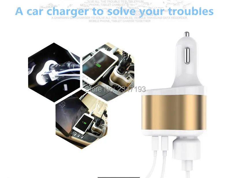 Автомобильный Стайлинг Iphone 5S 6 4S 5 7 XIAOMI HUAWEI Samsung USB Автомобильное зарядное