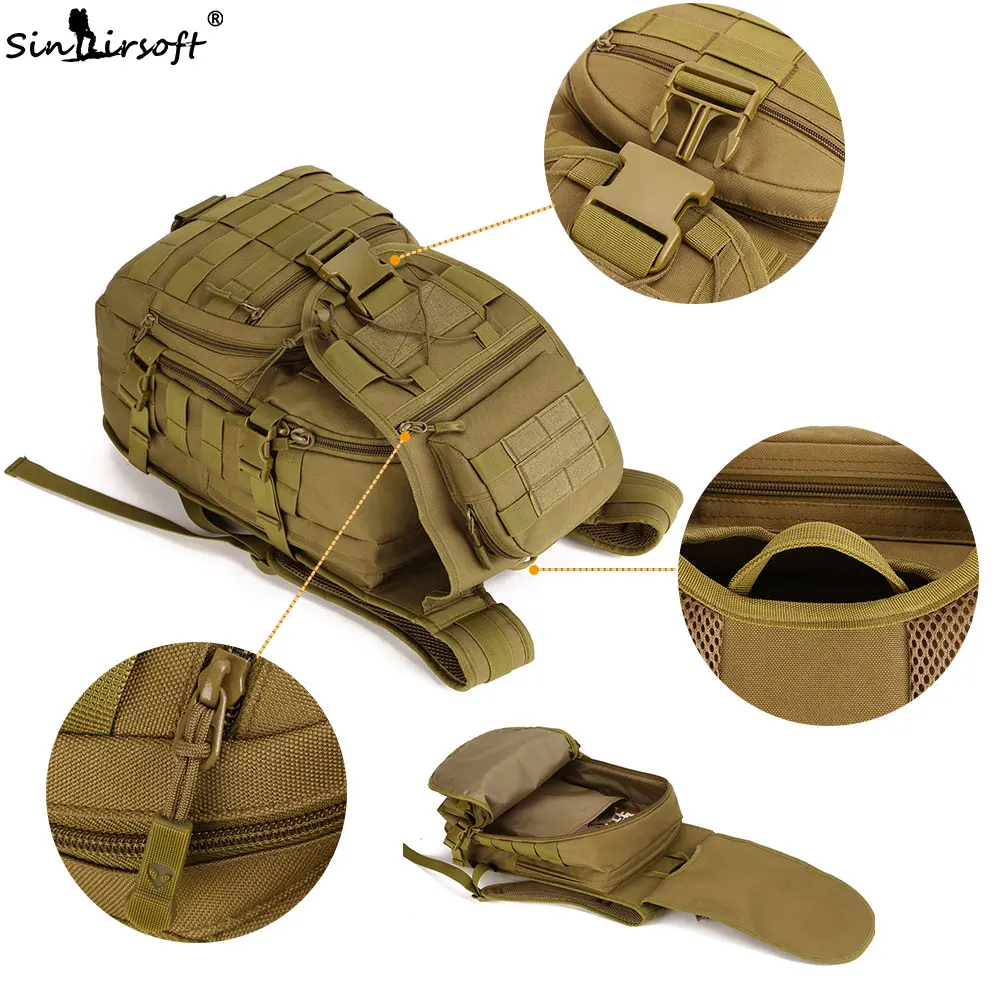 SINAIRSOFT 40L Водонепроницаемый Военный Рюкзак Страйкбол Открытый Спорт Восхождение Охота Молл Тактический Рюкзак Нейлон Сумки мужская Охота Мешок