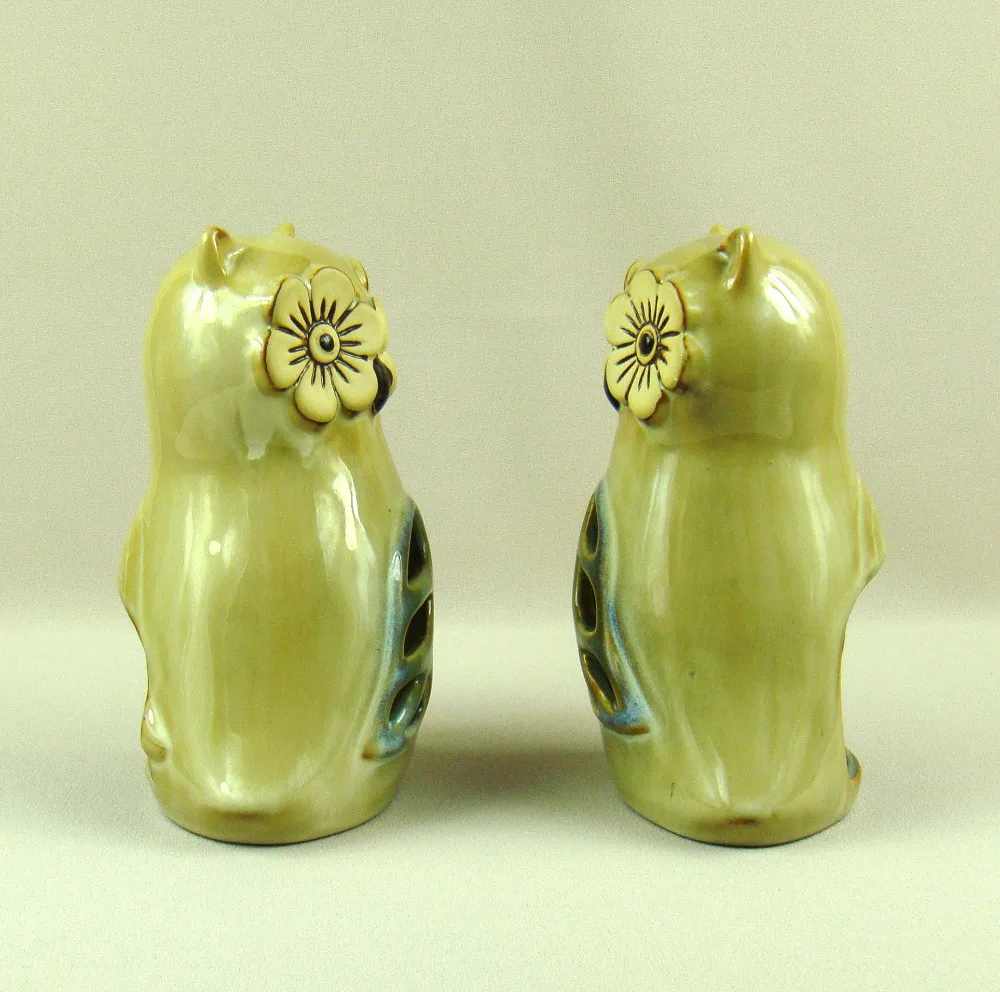 Ажурный фарфоровый подсвечник-Сова Декоративная скатерть керамика Hooter парные