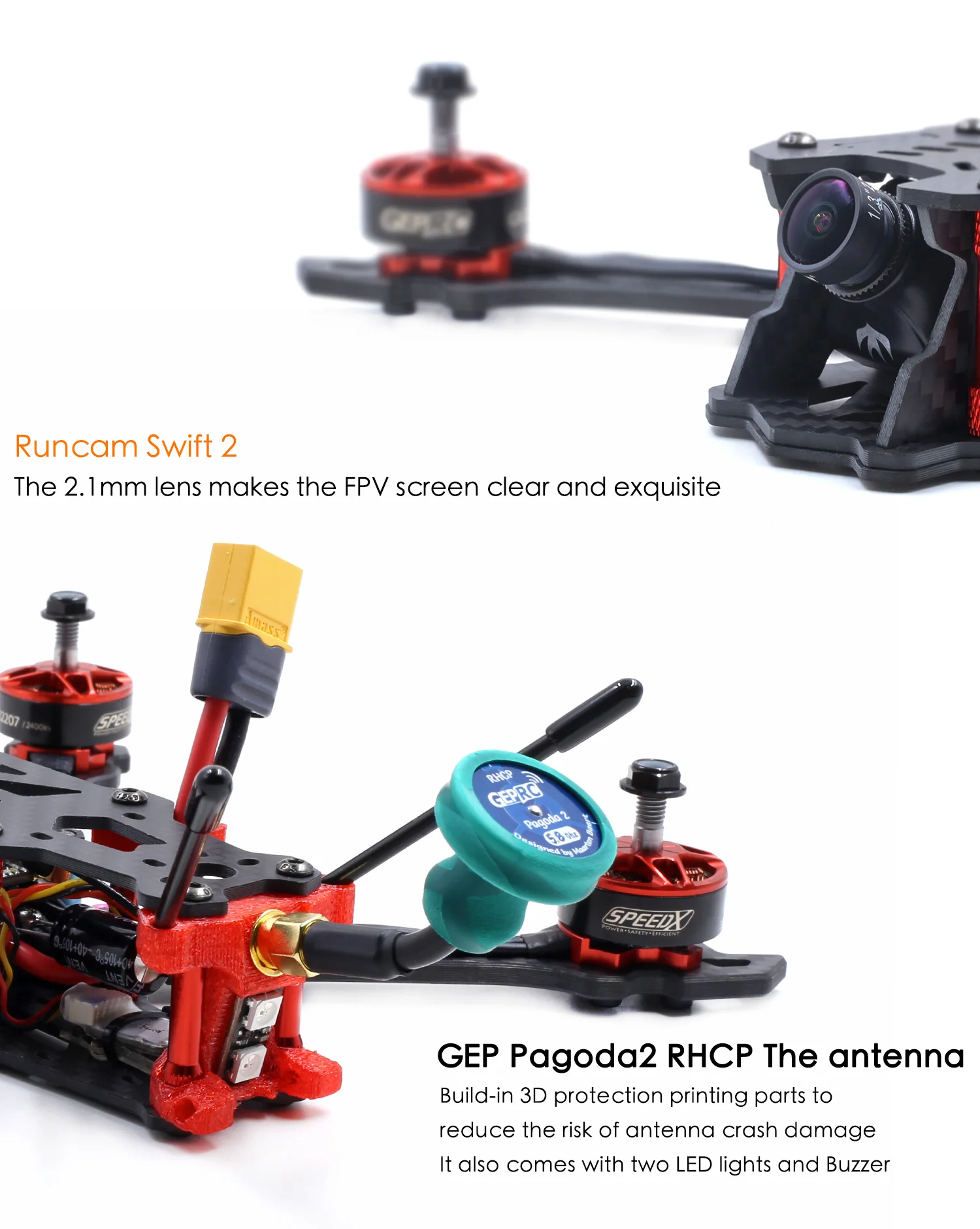 GEPRC Mark2 FPV Бесщеточный RC гоночный Дрон Квадрокоптер с 230 мм 40A BLHeli_s 600TVL полный 3K Углеродное волокно BNF PNP