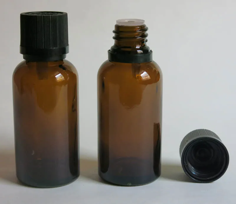 100 шт. Оптовая продажа Детское нижнее белье 1 Oz Янтарная стеклянная бутылка с