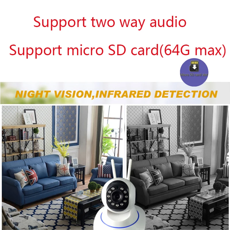 Беспроводная ip-камера Evolylcam 1 МП 720P аудио Wi-Fi для домашнего видеонаблюдения слот