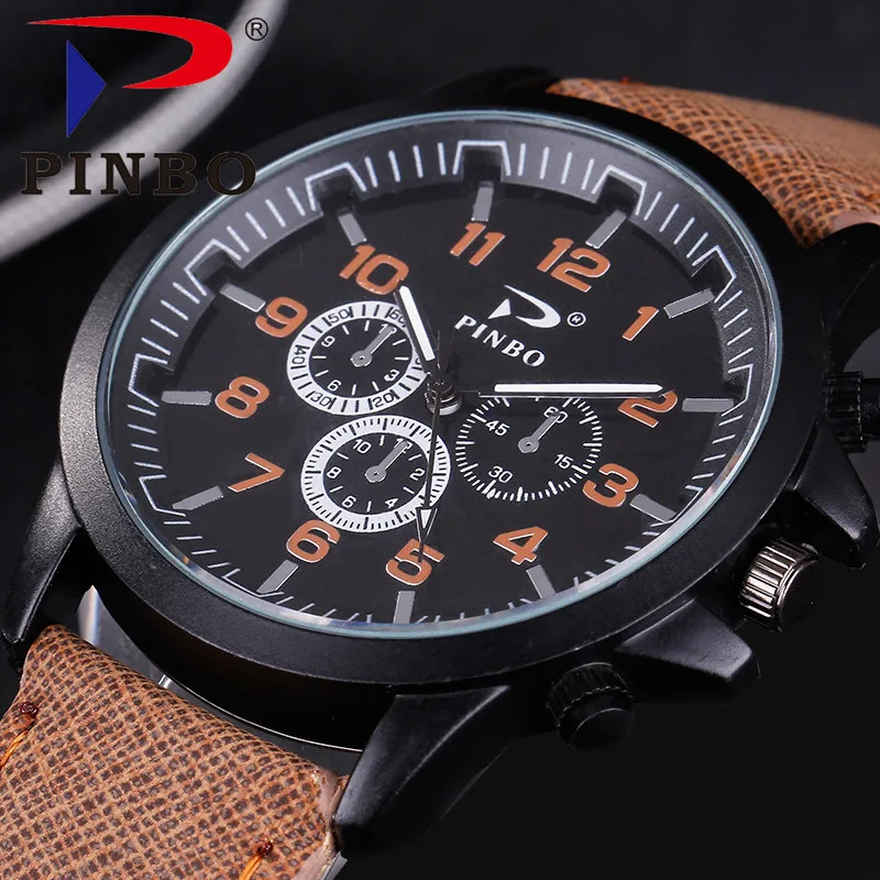 

Luxury Analog Leather Military Watch Mens Wristwatch Erkek Saatler Men's Business Quartz Watch zegarki meskie Relogio Masculino