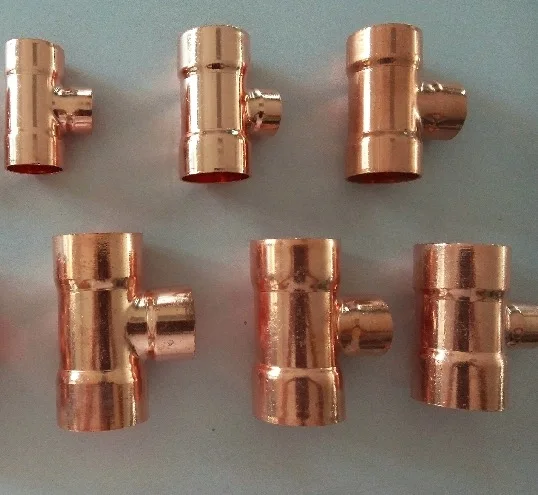 

5PCS/LOT Inner D:22/16mm International Standard Copper Welding Tee Pipe Head Refrigeration Accessories