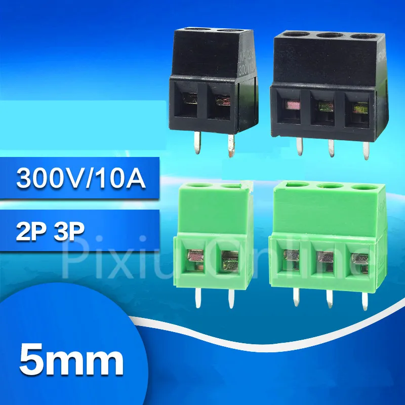 

20PCS ST173b Screw Terminal KF128 2/3P Plug-in Connector 5.0mm Connecting Terminal 300V 10A