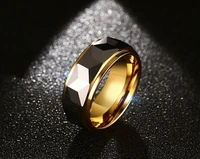 recommend top quality 8mm tungsten steel gold color mens rings party wedding jewelry man ring size 7 8 9 10 11 12