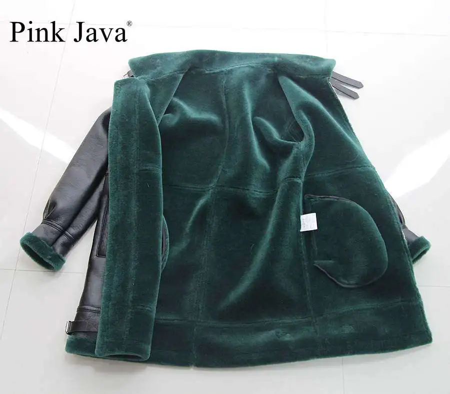 Розовый java QC8102 2017 новые модные пальто с мехом женские зимние реальные