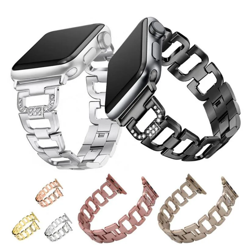 Ремешок с бриллиантами для Apple Watch Series 1 2 3 4 38 мм 40 42 44 браслет iwatch ремешок из