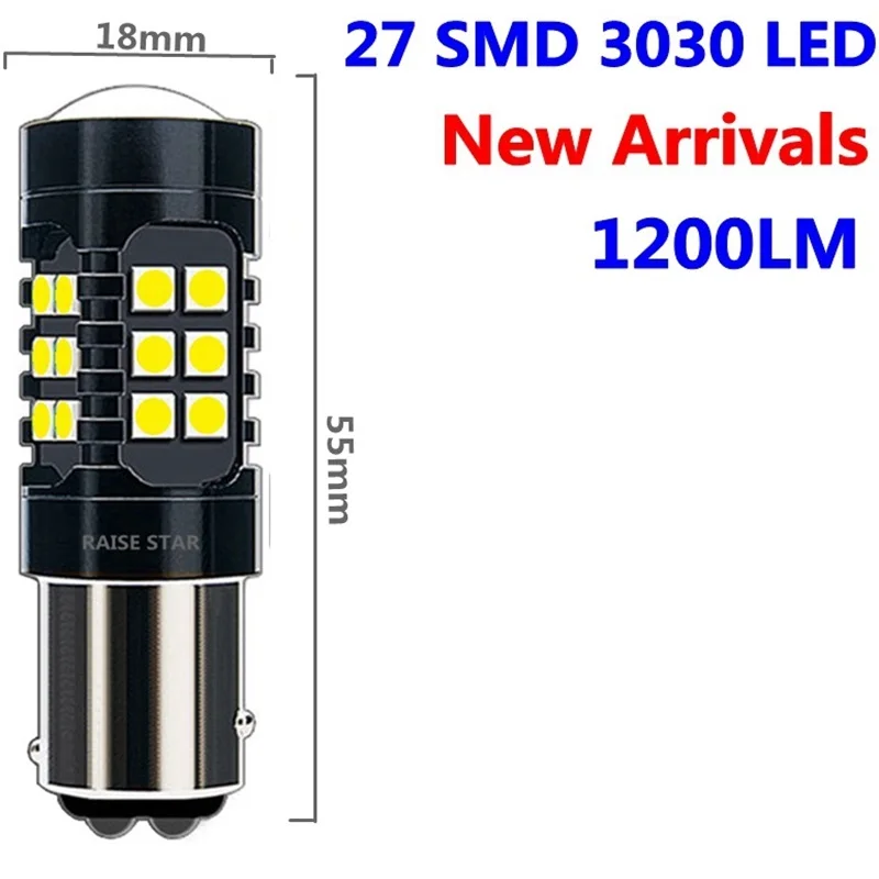 2 шт. 1157 P21/5 Вт BAY15D супер яркий 1200LM 27 SMD 3030 светодиодный автомобильный стоп-сигнал