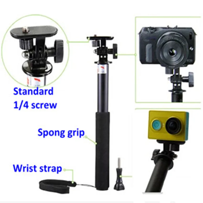 Селфи палка ручной алюминиевый монопод раздвижной Штатив для селфи Gopro Hero 4 3 Sj4000