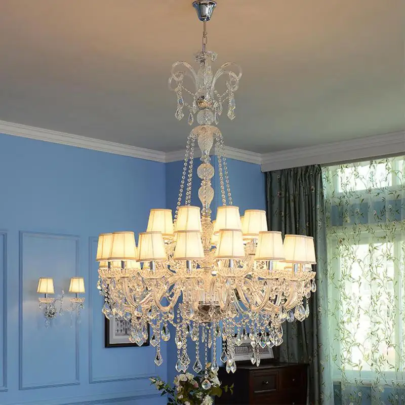 Современный 100 см 24 шт Большой Двухуровневый дом гостиная люстра Led Lustre cristal