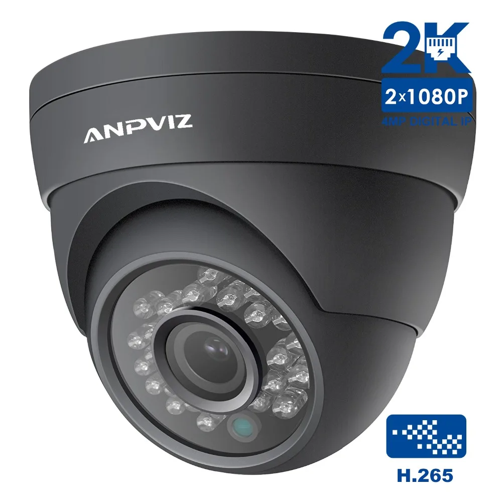 Anpviz 2 К открытый видео PoE IP купольная Камера Onvif 4MP безопасности башни CCTV Домашнего