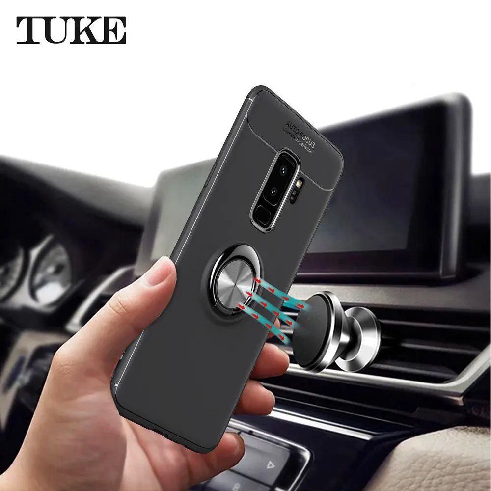 Роскошный силиконовый защитный чехол TUKE для Samsung Galaxy S9 Plus с поворотом на 360