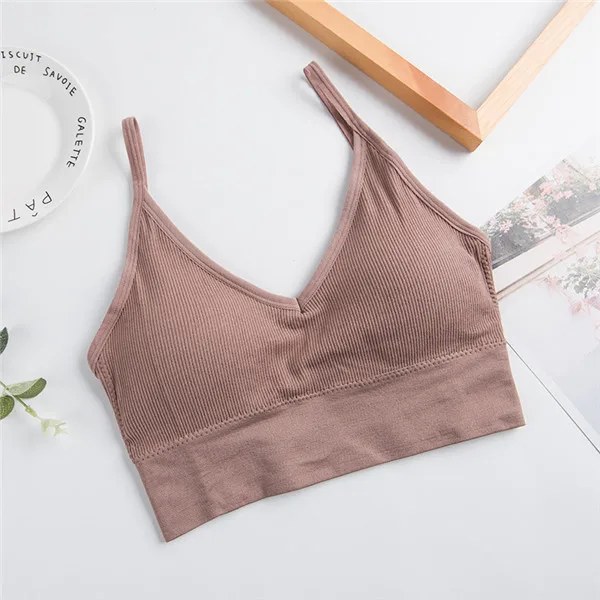 Women New Push Up Bra Fitness Bras Tops Brassiere Bralette Female Tube Top Underwear Bralet - Цвет: Хаки