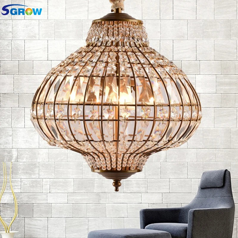 

Хрустальные подвесные светильники SGROW, дизайнерские светильники для гостиной, спальни, столовой, комнатное осветительное приспособление, и...